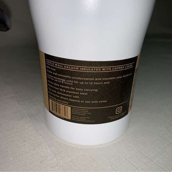 NEW Hydraflow Capri White 40 Tumbler Straw Handle Stainless Water Cold Hot Drink - Picture 11 of 16
